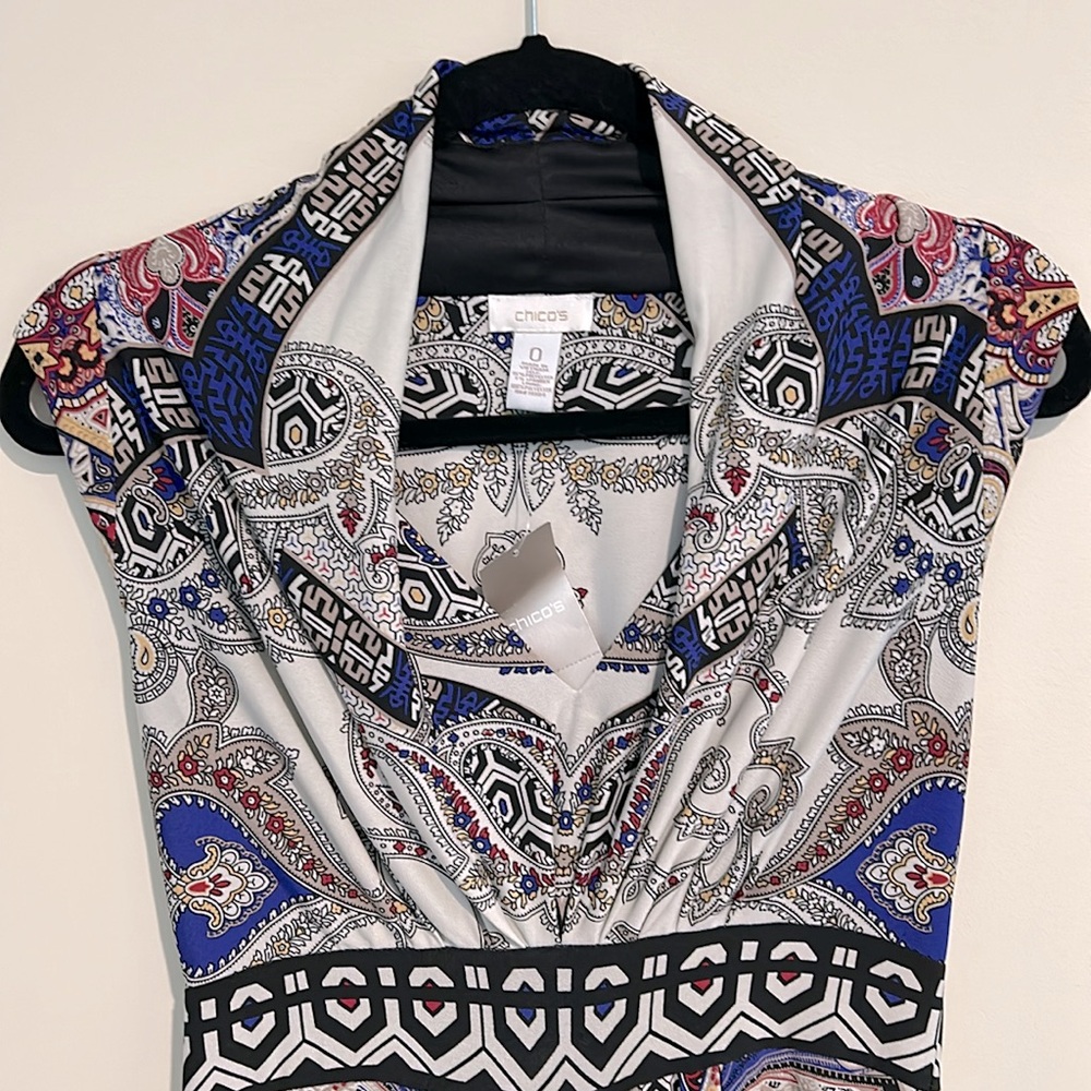 Chicos Maxi Paisley Dress Sz0 - Picture 2 of 6